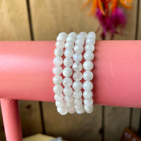 Rainbow Moonstone 6mm Beaded bracelet