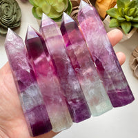 Watermelon Fluorite Tower Point (Medium sized)