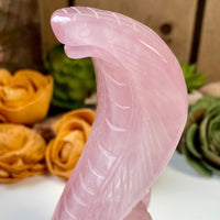 Rose Quartz Cobra Carving