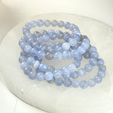 Blue Lace Agate 8mm Beaded bracelet