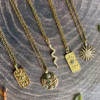 Small Gold Snake Charm Necklace