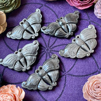 Silver Sheen Obsidian Moth Carving