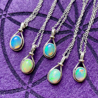 Ethiopian Opal Sterling Silver Pendant Necklace
