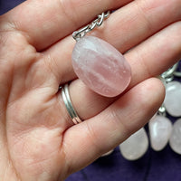 Rose Quartz Tumble Stone Keychain