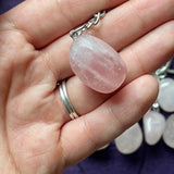 Rose Quartz Tumble Stone Keychain
