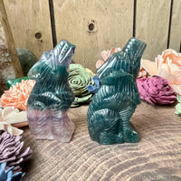 Rainbow Fluorite Howling Wolf