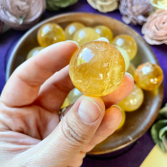 Honey Calcite Sphere