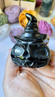 Large Black Obsidian Jack-O-Lantern Carving