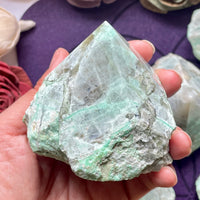 Garnierite (Green Moonstone) Half Polished Point