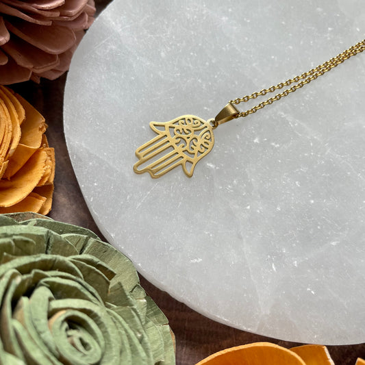 Gold Hamsa Hand Necklace