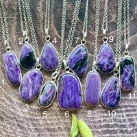 Charoite Sterling Silver Pendant Necklace