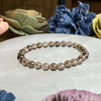 Smoky Quartz 6mm Beaded bracelet
