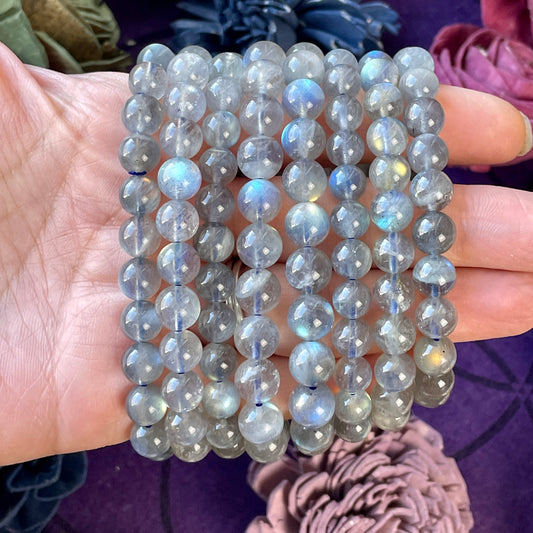 Flashy Labradorite 8mm Beaded bracelet