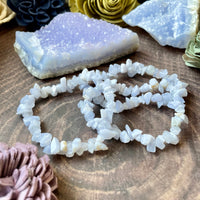 Blue Lace Agate Chip Bead Bracelet
