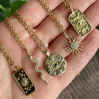 Small Gold Snake Charm Necklace