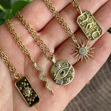 Small Gold Snake Charm Necklace