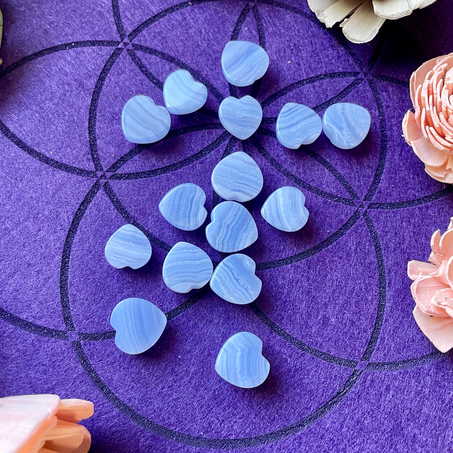 Small Blue Lace Agate Heart