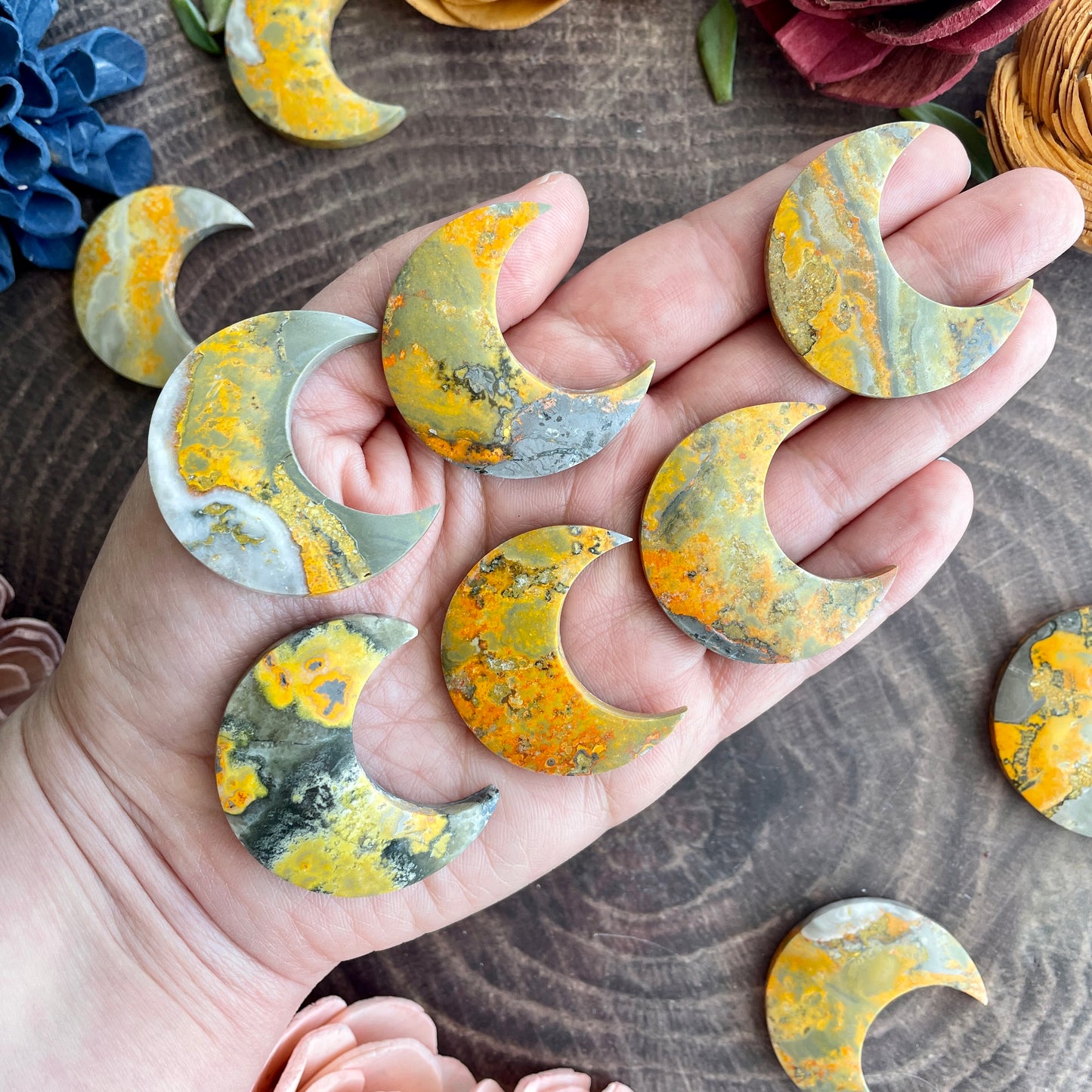 Bumblebee Jasper Moon Cabochon