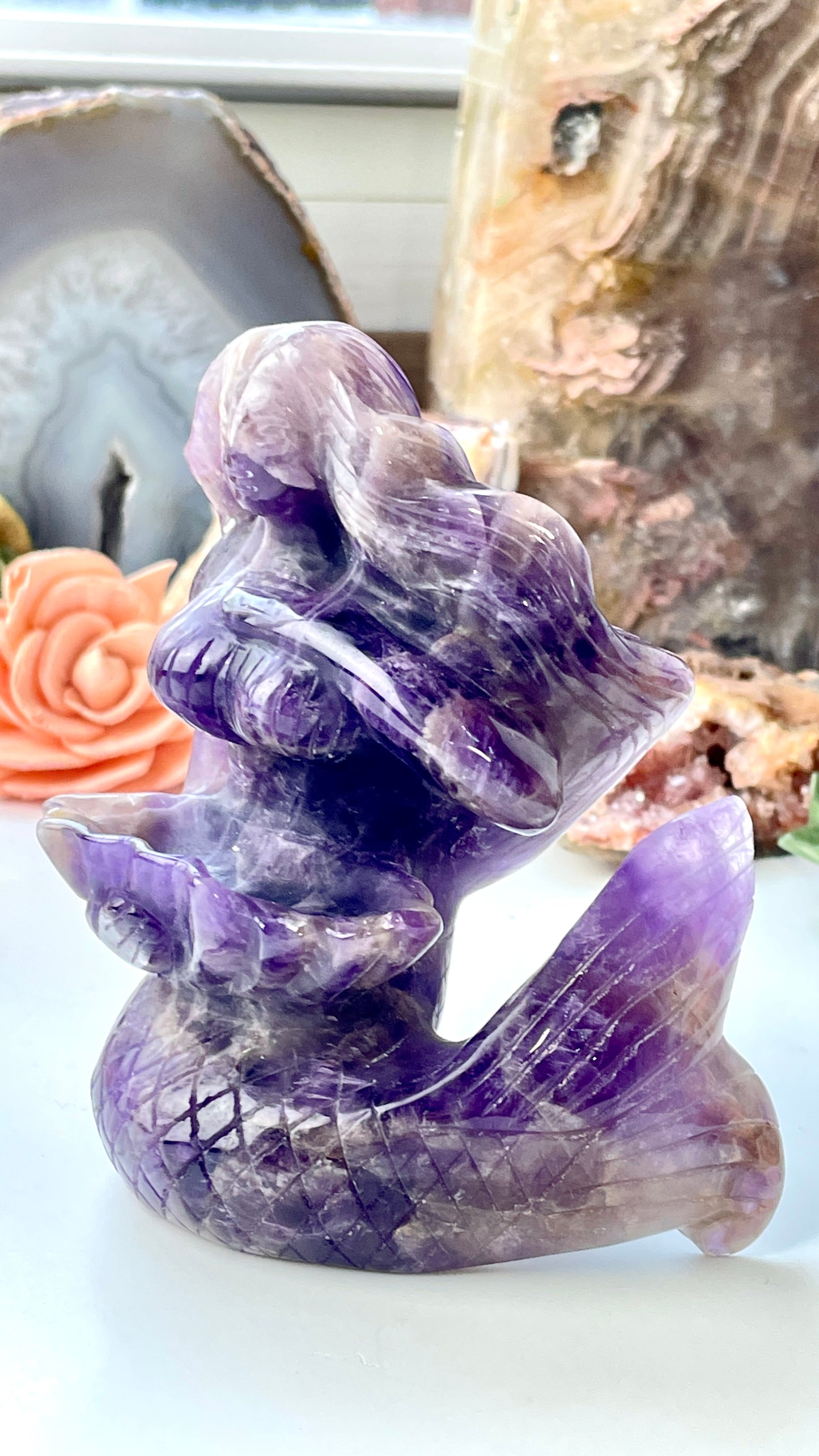 Amethyst Mermaid Carving