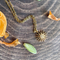 Small Gold Sun Charm Necklace
