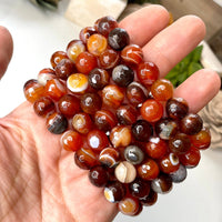 Carnelian 10mm Faceted Beaded bracelet