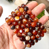 Carnelian 10mm Faceted Beaded bracelet