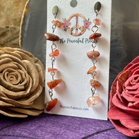 Dangling Carnelian Chip Earrings