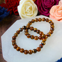 Tiger’s Eye faceted 8mm beaded bracelet
