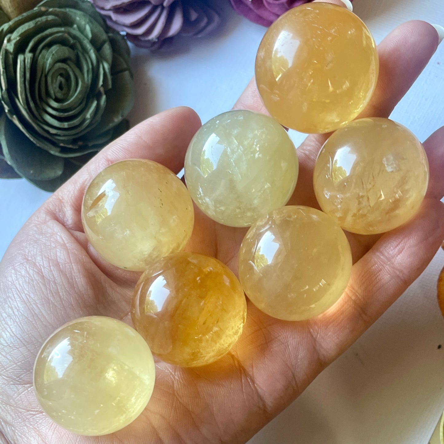 Honey Calcite Sphere