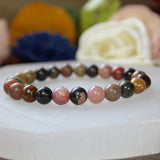 Rhodonite 8mm beaded bracelet