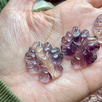 Fluorite Nine Tail Fox Carving