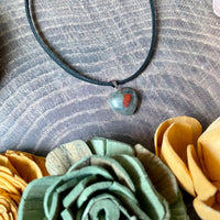 Small Bloodstone Heart Necklace