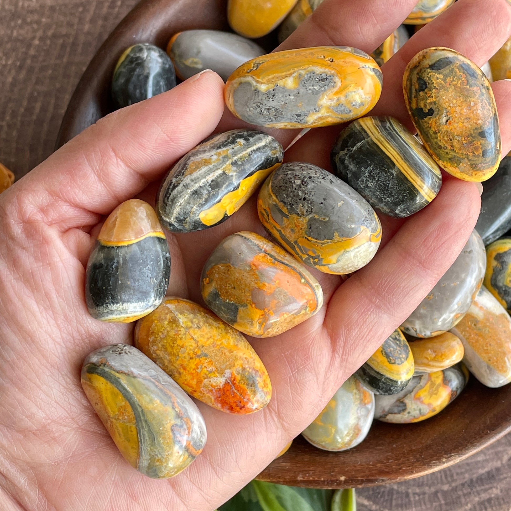 Bumblebee Jasper Moon Keychain 