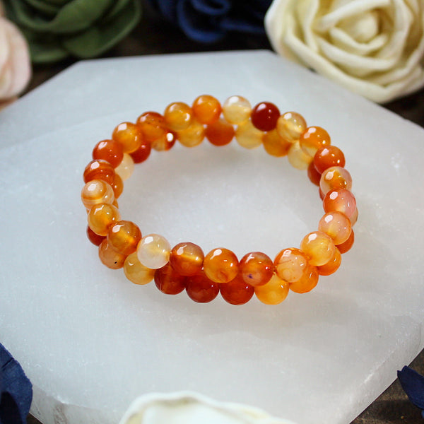 Carnelian Round 8mm beaded bracelet