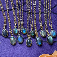 Labradorite Gold Pendant Necklace
