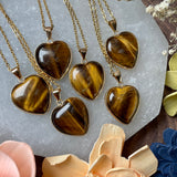 Tiger’s Eye Gold Plated Heart Pendant