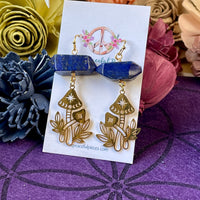 Lapis Lazuli Mushroom Dangling Earrings