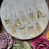 Sterling Silver Natural Citrine Freeform Necklace