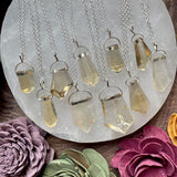 Sterling Silver Natural Citrine Freeform Necklace