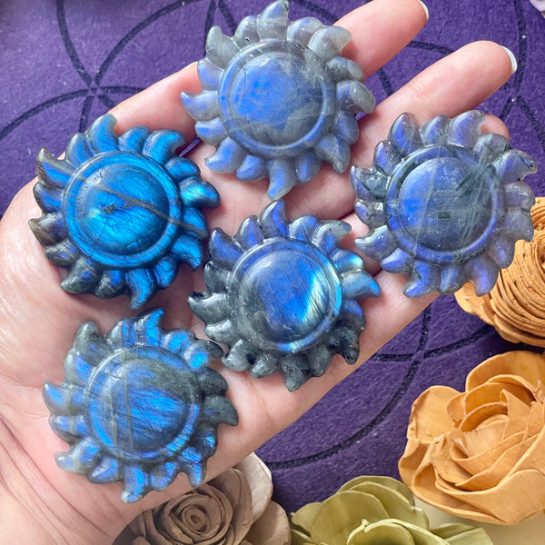 Labradorite Sun Carving