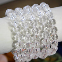 Clear Quartz faceted 8mm beaded bracelet