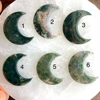 Moss Agate Moon Cabochon