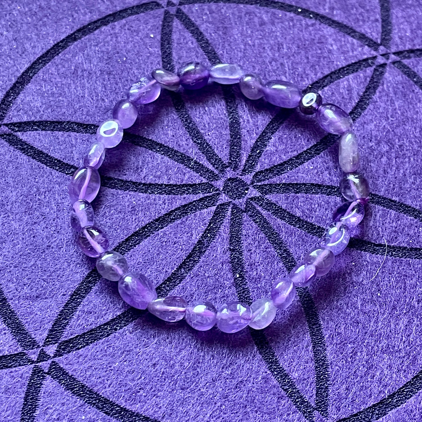 Amethyst Tumbled Stone Beaded bracelet