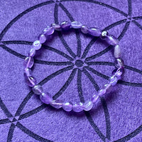 Amethyst Tumbled Stone Beaded bracelet