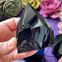 Obsidian Half Polished Point