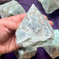 Garnierite (Green Moonstone) Half Polished Point