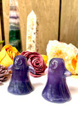 Short Purple Fluorite Ghost Carving