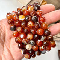Carnelian 10mm Faceted Beaded bracelet