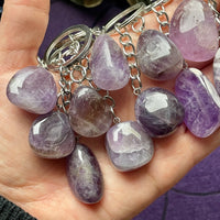 Amethyst Tumble Stone Keychain