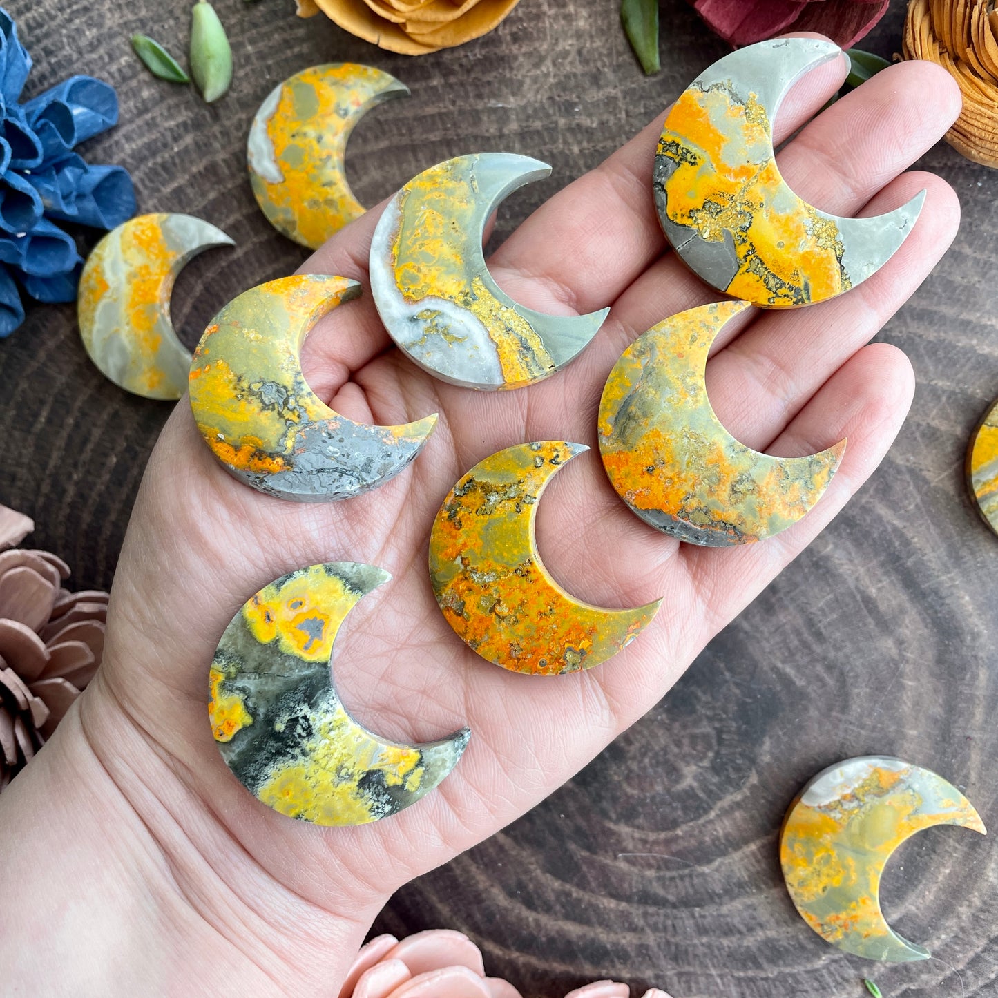 Bumblebee Jasper Moon Cabochon